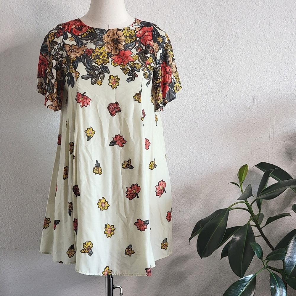 Urban Outfitters x Kimchi Blue Autumn Floral Trapeze Dress